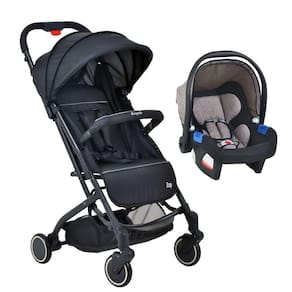 Travel System Burigotto Carrinho de Bebê Zap Preto com Bebê Conforto Touring X Cappuccino