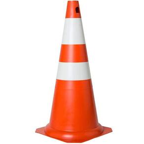 Cone de Sinalização Trânsito em 75 cm Laranja e Branco