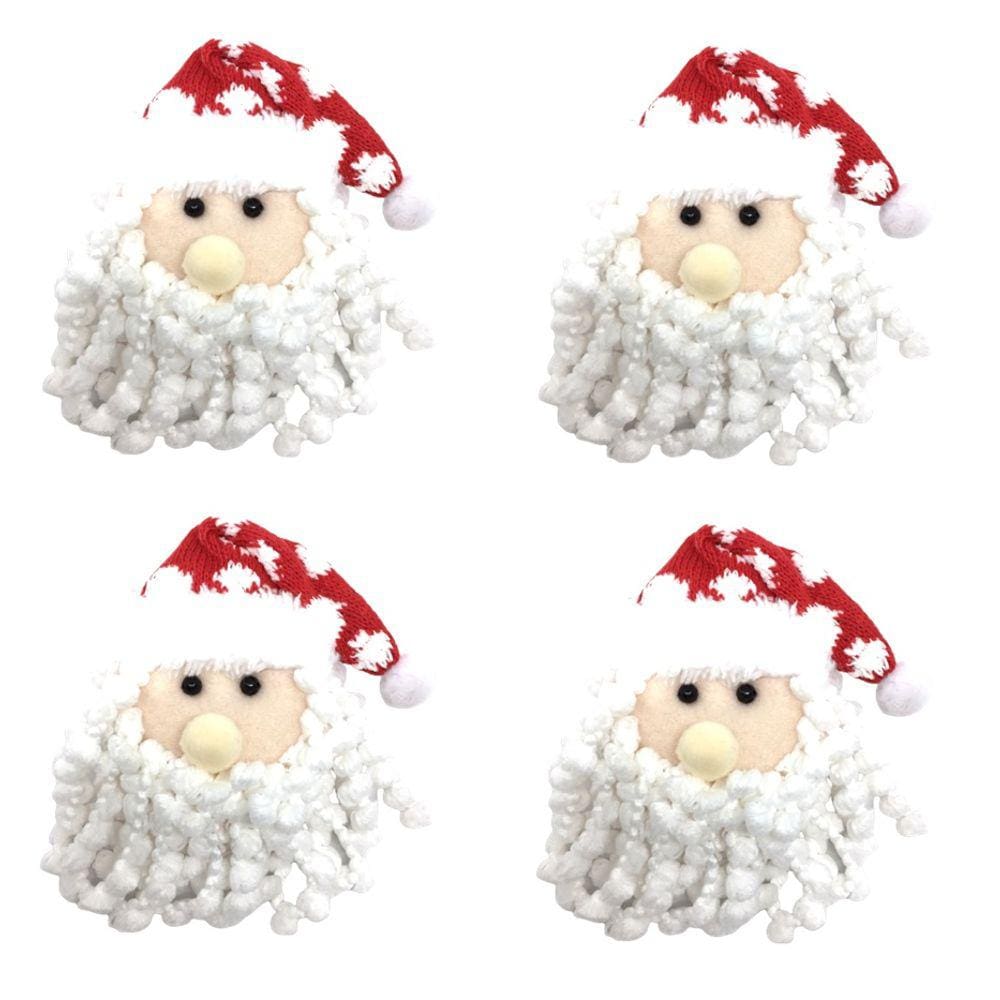 Jogo Carinha Papai Noel Pelúcia Premium 15cm 4 Unidades - Master Christmas