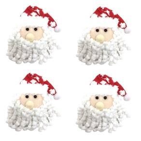 Jogo Carinha Papai Noel Pelúcia Premium 15cm 4 Unidades - Master Christmas