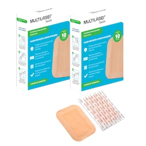 Curativo Extra Grande em Fita 2 Caixas com 10 Unidades Multilaser
