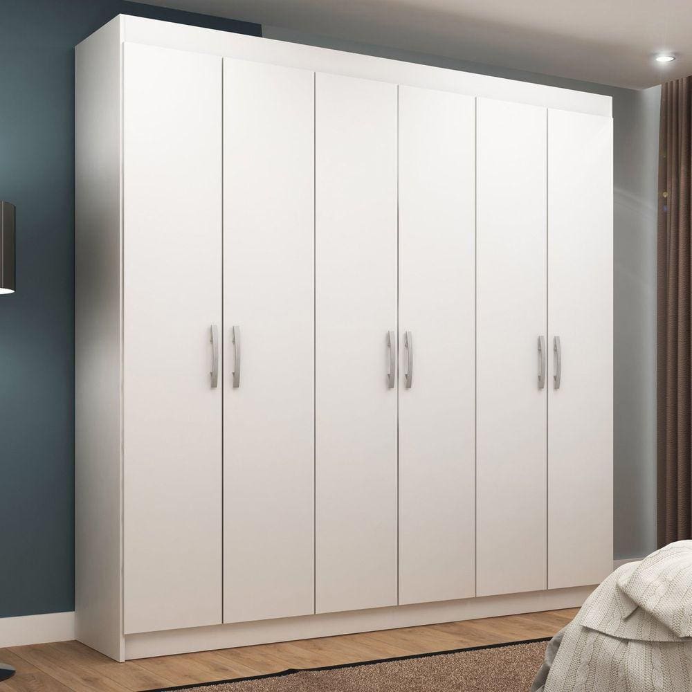 Guarda Roupa 6 Portas 2 Gavetas Internas Montreal Yescasa Branco