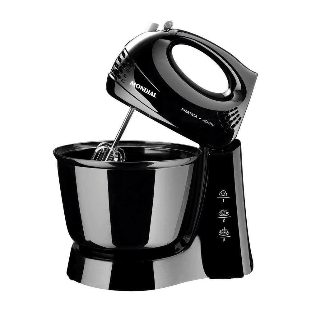 Batedeira Mondial B-44 Prática Com 3 Velocidades + Pulsar e 400W Preta