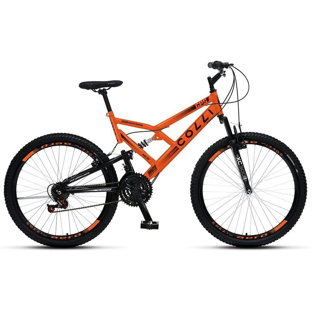 Bicicleta Colli 148/12 Aro-26 Dupla Suspensão 21 Marchas Laranja