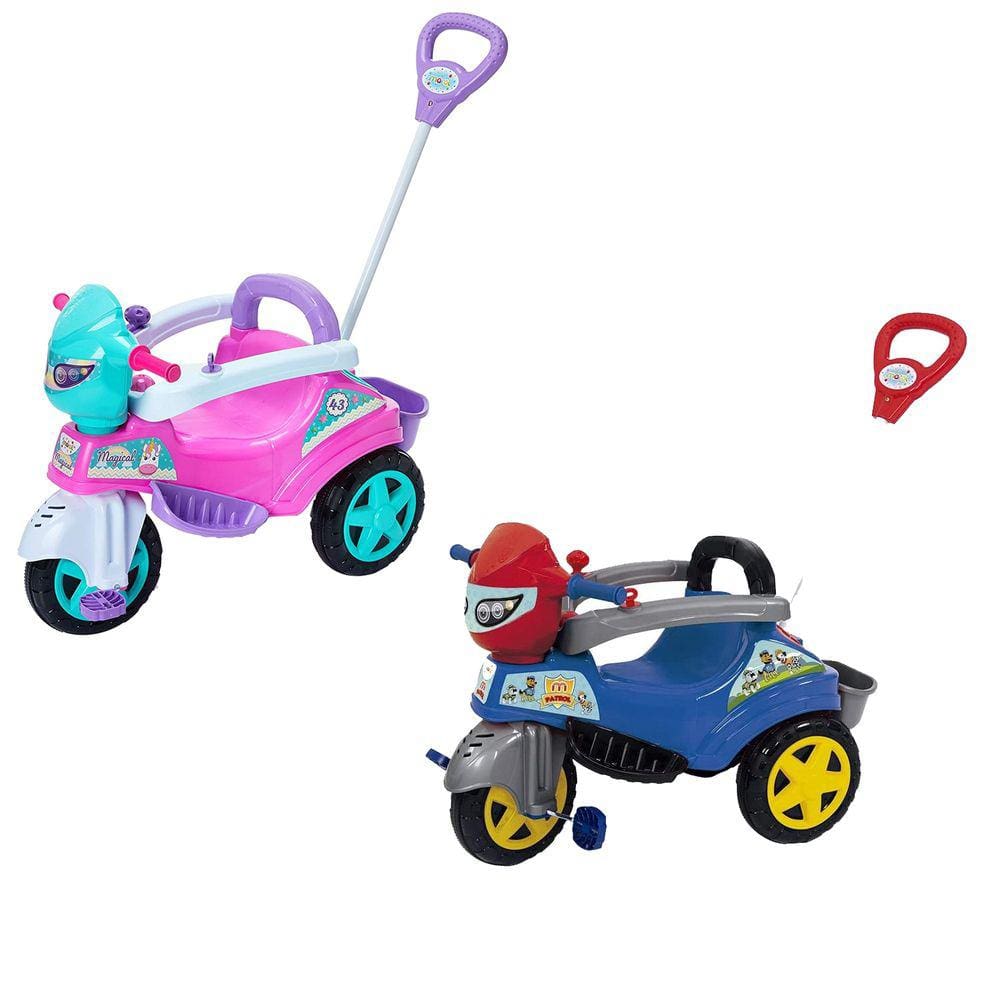 Triciclo Passeio e Pedal baby City com Porta Objetos Maral