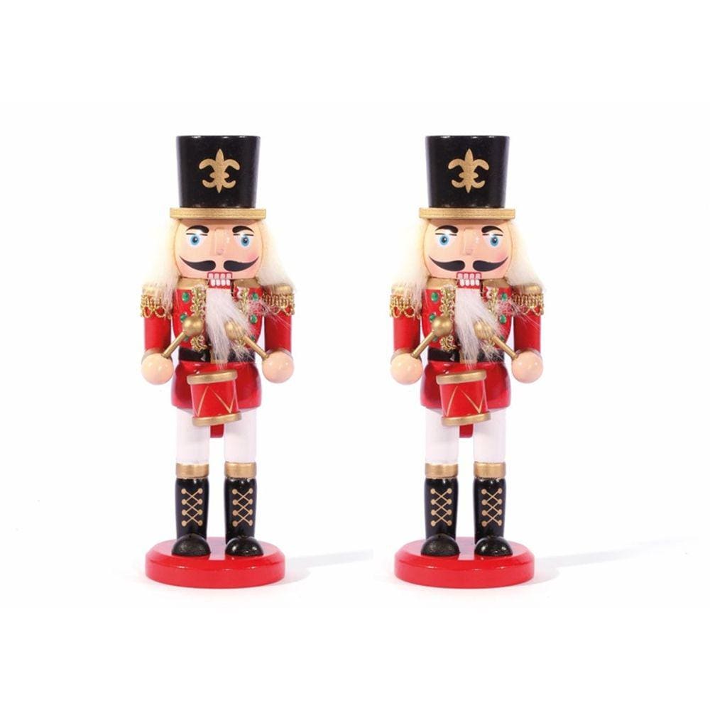 Soldado Quebra Nozes Músico 20cm Decorado Madeira - Magizi