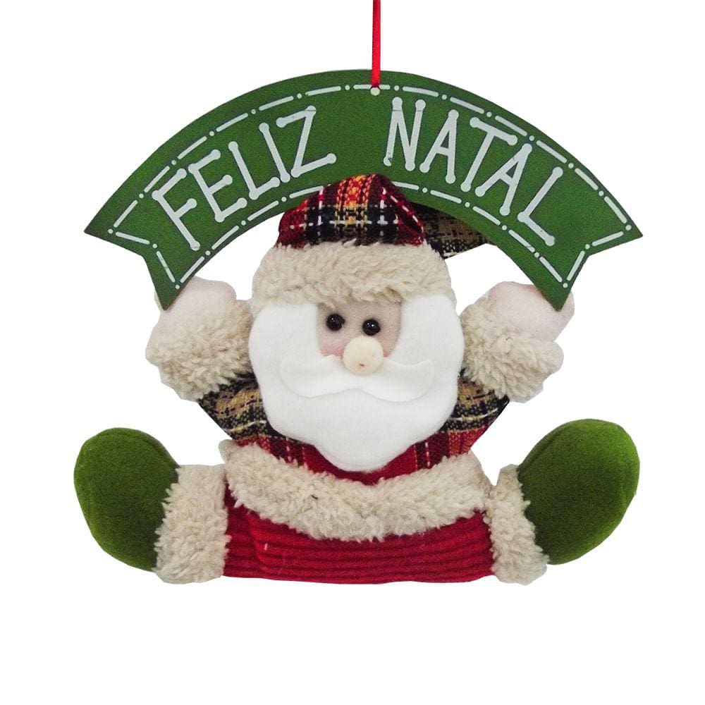 Enfeite De Porta Papai Noel Quebec 33Cm