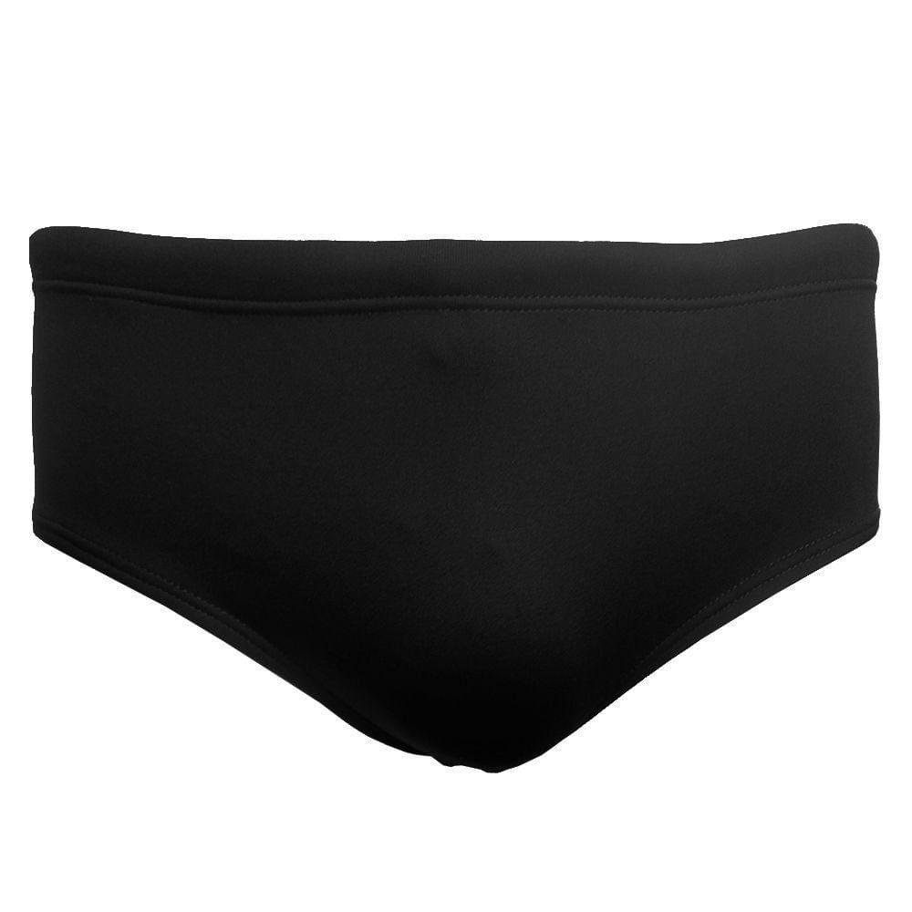 Sunga Slip Lateral Média (10 cm) Pé na Água Preta Helanca - H002