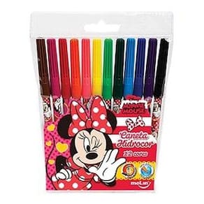 Canetinha Hidrocor Minnie Mouse Molin - Estojo Com 12 Cores - Cada