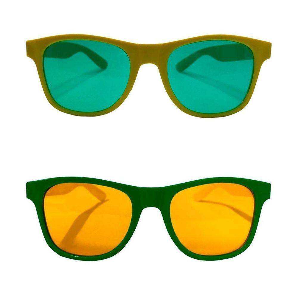 2 Óculos Do Brasil Verde Com Amarelo Copa Do Mundo