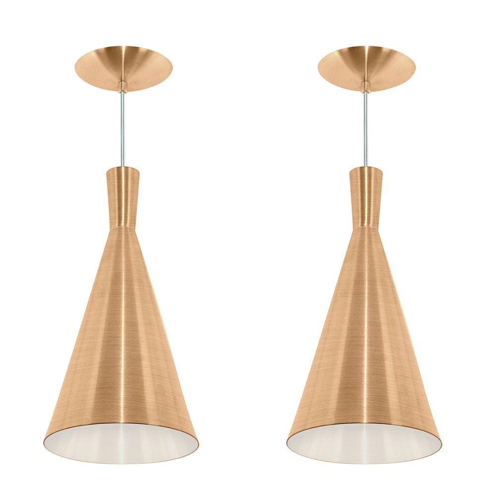Kit 2 Pendentes Tom Dixon Funil Corneta New Cobre