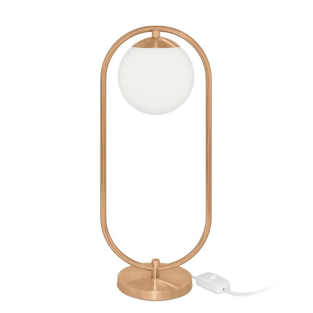 Abajur Luminaria de Mesa de Luxo Moderna Aro Orby New Cobre