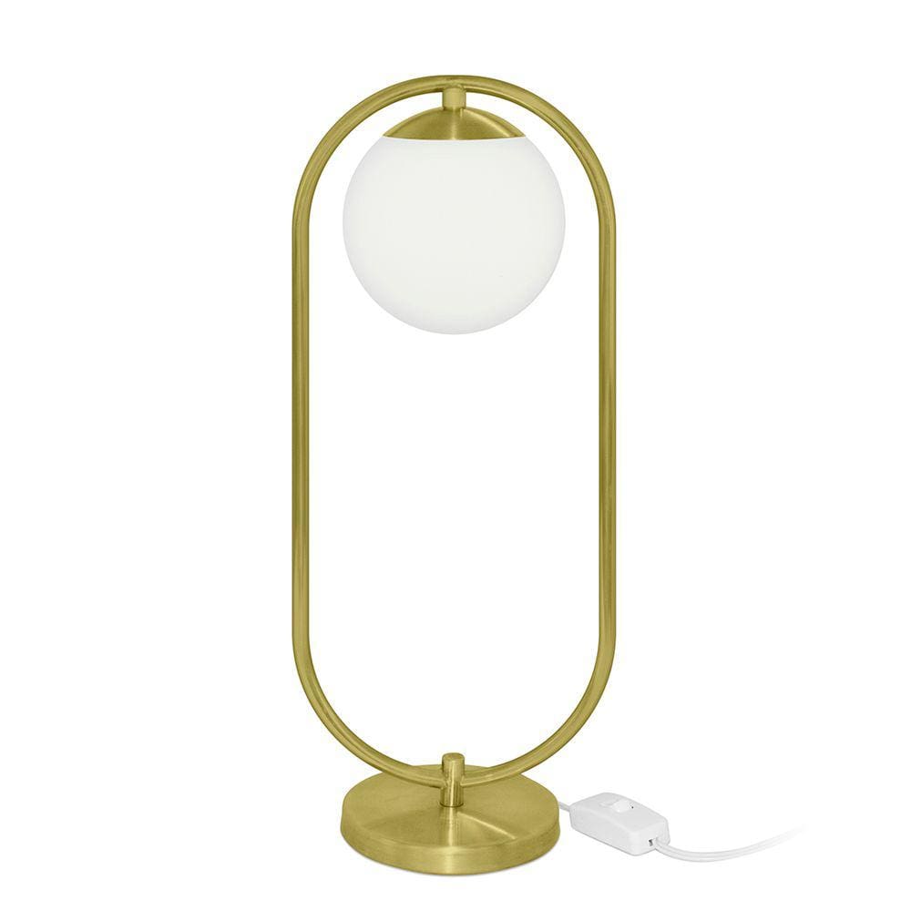 Abajur Luminaria de Mesa de Luxo Moderna Aro Orby Dourado
