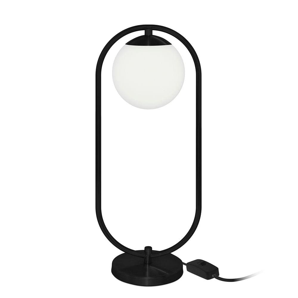 Abajur Luminaria de Mesa de Luxo Moderna Aro Orby Preto