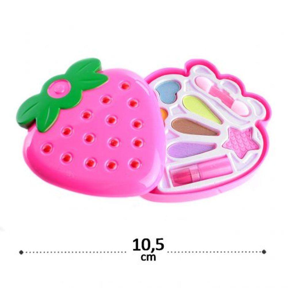 Brinquedo Infantil Kit Maquiagem para Boneca Little Beauty Morango