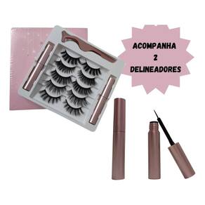 Cilios Magneticos Kit 5 Pares 1 Pinça 2 Delineadores