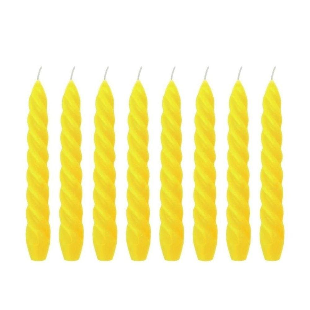10 Velas Torcida 17 Cm Amarela Decoração Casamento Castiçal