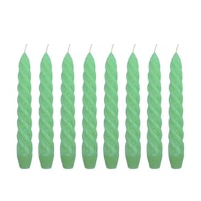 10 Vela Torcida 17 Cm Verde Decoração Casamento Castiçal