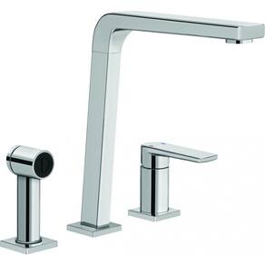 Misturador Monocomando Para Cozinha De Mesa Bistrô Com Ducha Cromada Docol