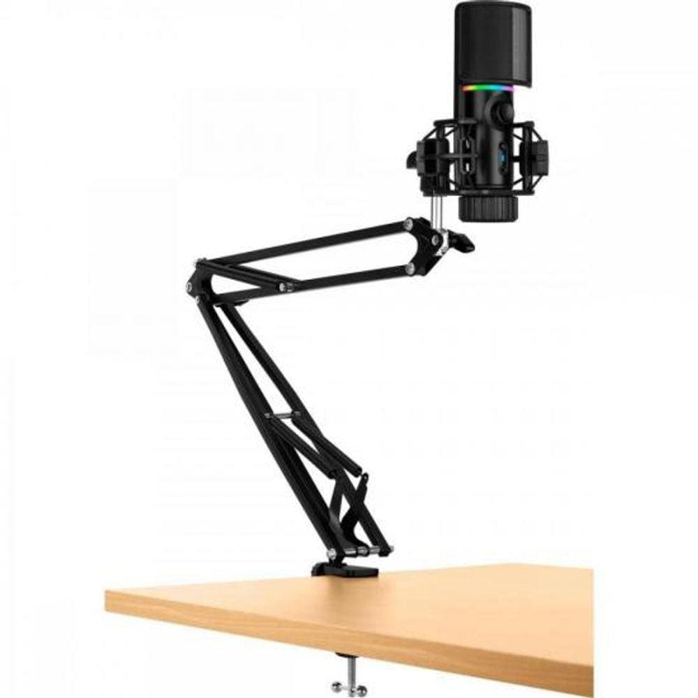 Microfone Profissional Gamer RGB MIC ARM + Braço flexível Preto STREAMPLIFY
