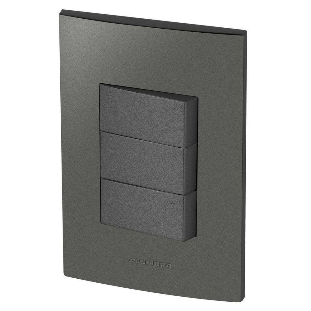 Conjunto 3 Interruptores Paralelos - Inova Grafite - Agt21