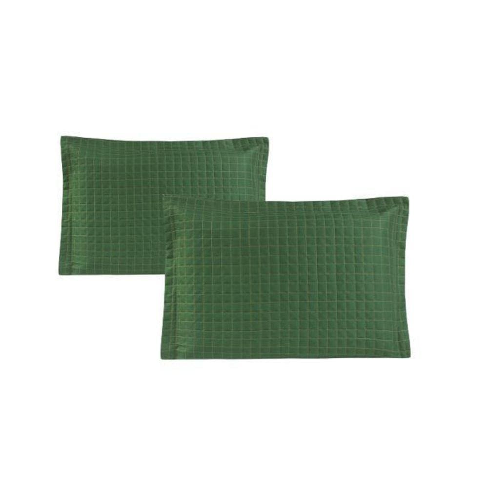 Kit 2 Porta Travesseiro Versatile Micropercal Verde