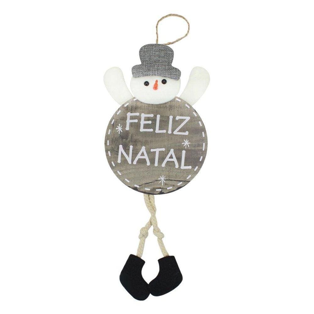 Enfeite Árvore Natal Pendente Boneco De Neve Natalino 37Cm