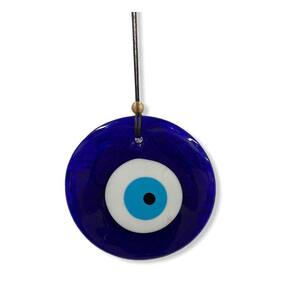 Protetor Parede Olho Grego Azul 10 Cm Em Murano