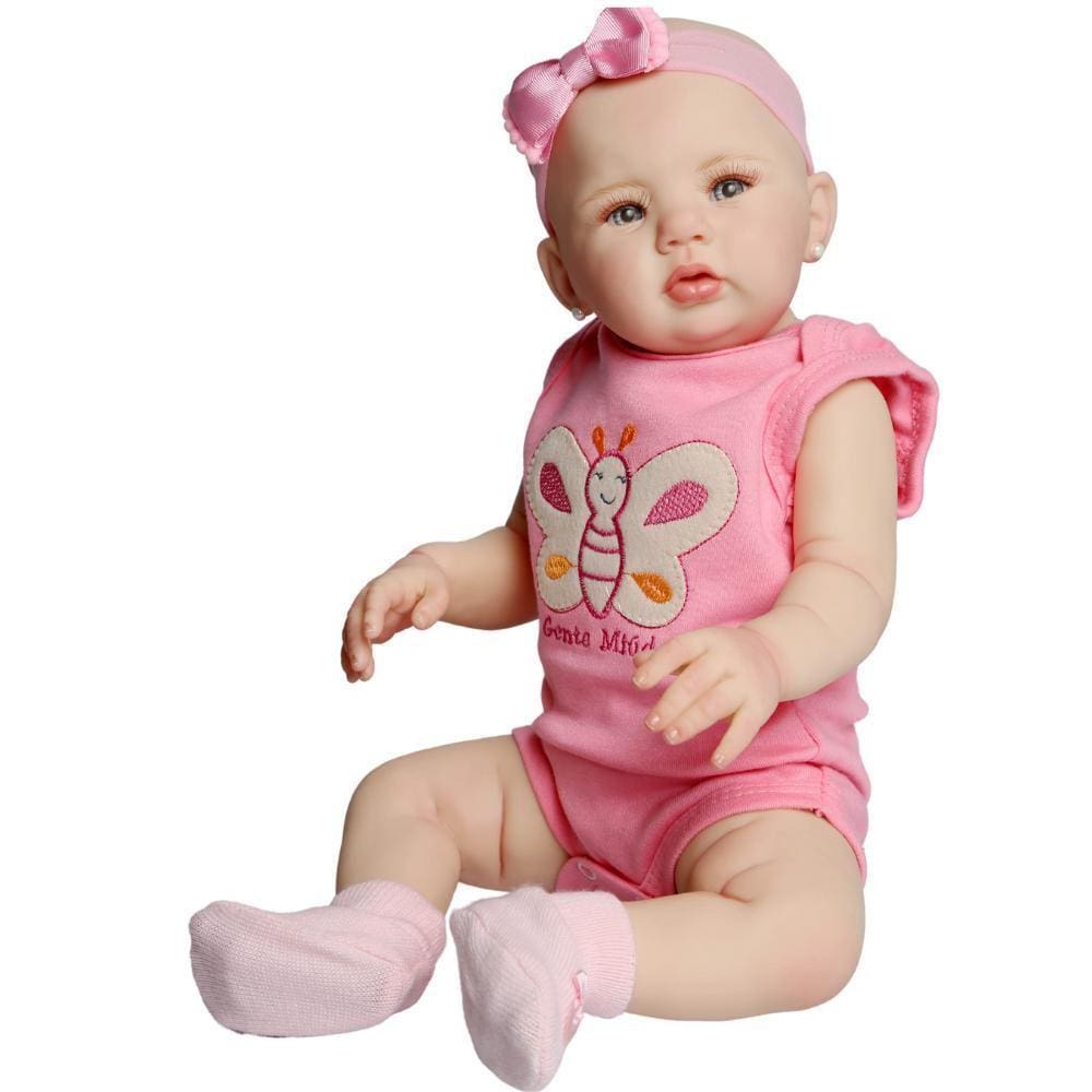 Bebê Reborn Silicone Boneca Mariana Delicada 48 cm 