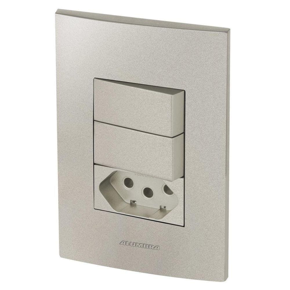 Conjunto 2 Simples + 1 Tomada 10A - Inova Titanium - Att14