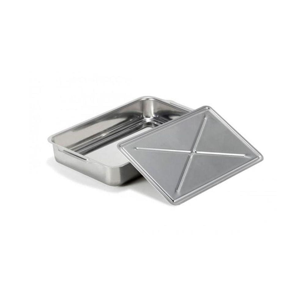 Assadeira Marcolar Retangular Alta Abas Em Alumínio Polido