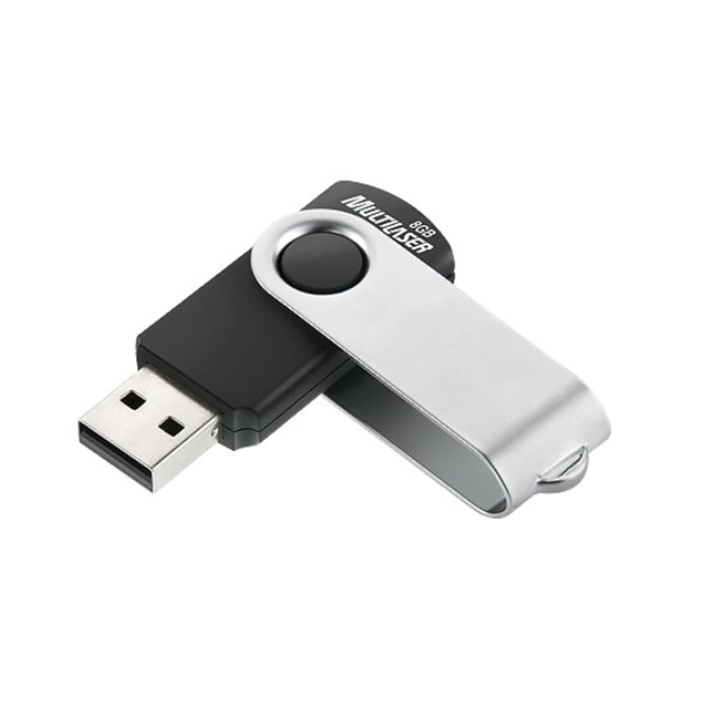 Pen Drive 8Gb Twist2 Pd587 Preto e Prata Multilaser