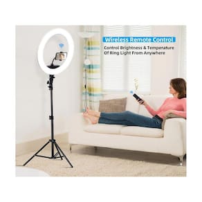 Ring Light Led 30W Grande 30Cm 12 Pol + Tripé + Suporte Cel