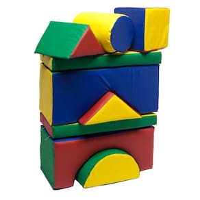 Conjunto Blocos Recreativos Em Espuma 9 Peças Revestido Napa