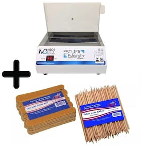 Estufa Esterilizador Manicure + 144 Mini Lixas + 100 Palitos