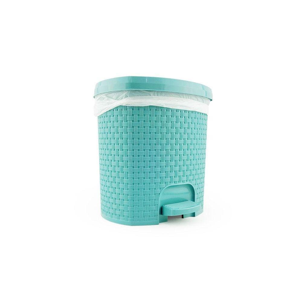 Lixeira Rattan Com Tampa Abertura Pedal Plástico 6 Litros