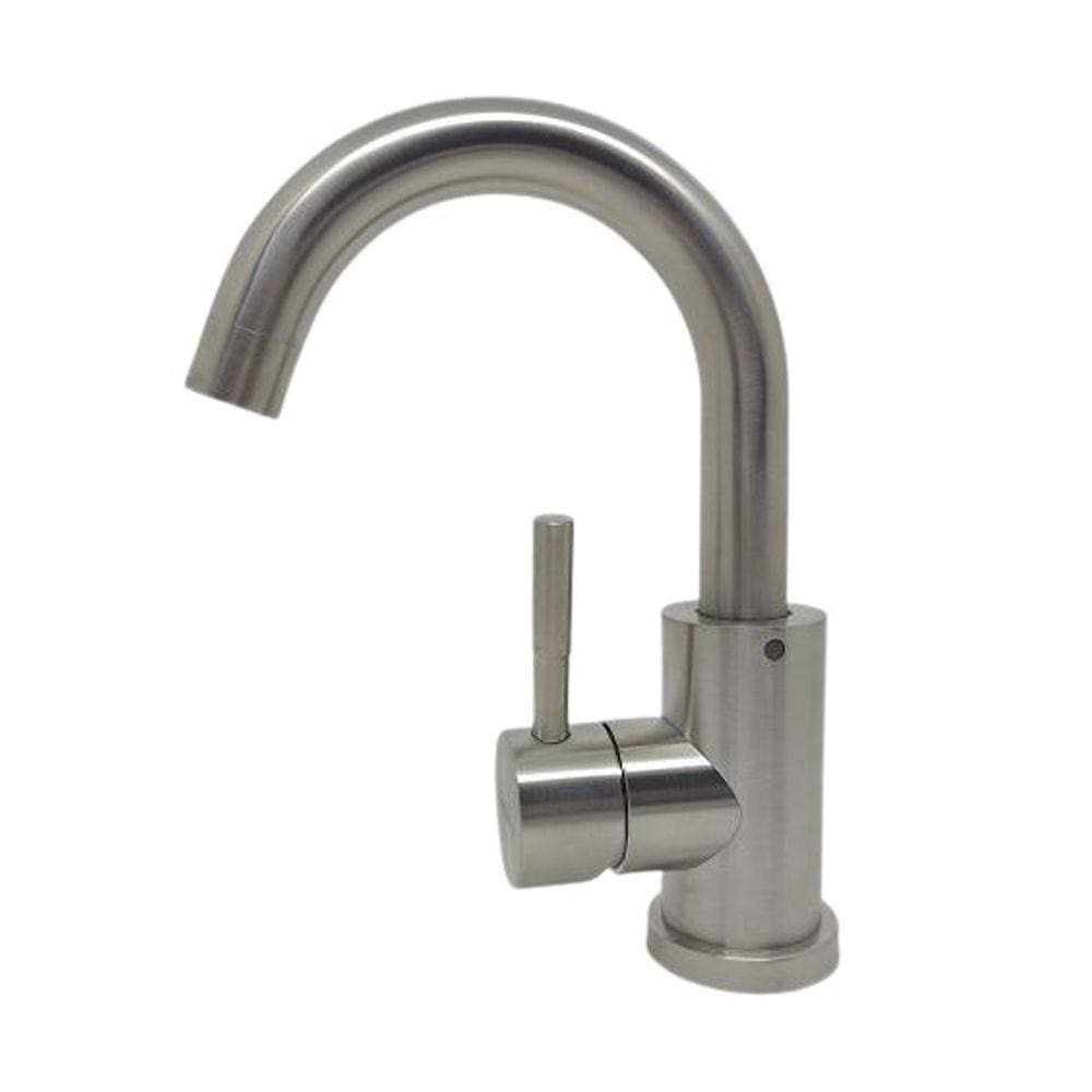Torneira Monocomando Aço Inox Bica Baixa Lavatório Bancada