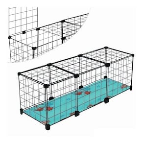 Cercado para Porquinho da Índia Gaiola Mini Coelho 30x90cm com Fundo Teto e Soft para Forração