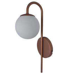 Luminária Arandela Parede Globo Vidro Luxuosa Cobre Mate1640