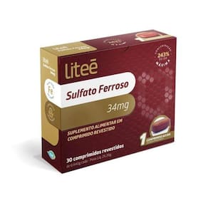 Sulfato Ferroso 34Mg Litee Com 30 Comprimidos