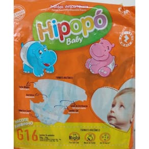 Fralda Infantil Hipopo Baby Jumbinho G C/16