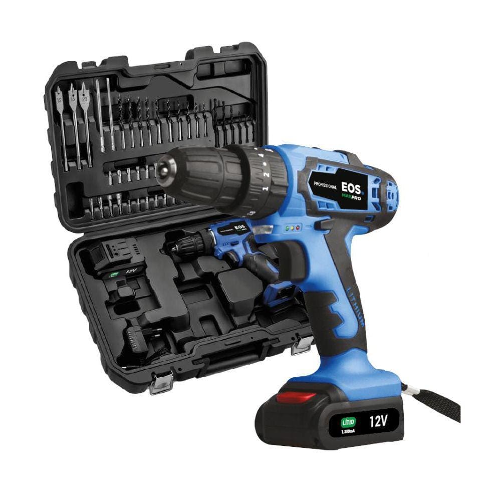 Parafusadeira e Furadeira de Impacto EOS 12v c/50 Acessórios