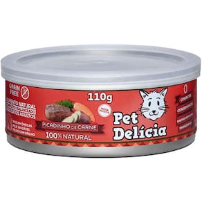 Pet Delicia Lata Gatos Picadinho de Carne 110 g
