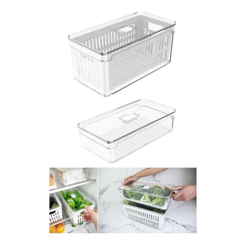Kit 2 Organizador Geladeira Legumes Saladas Porta Frutas