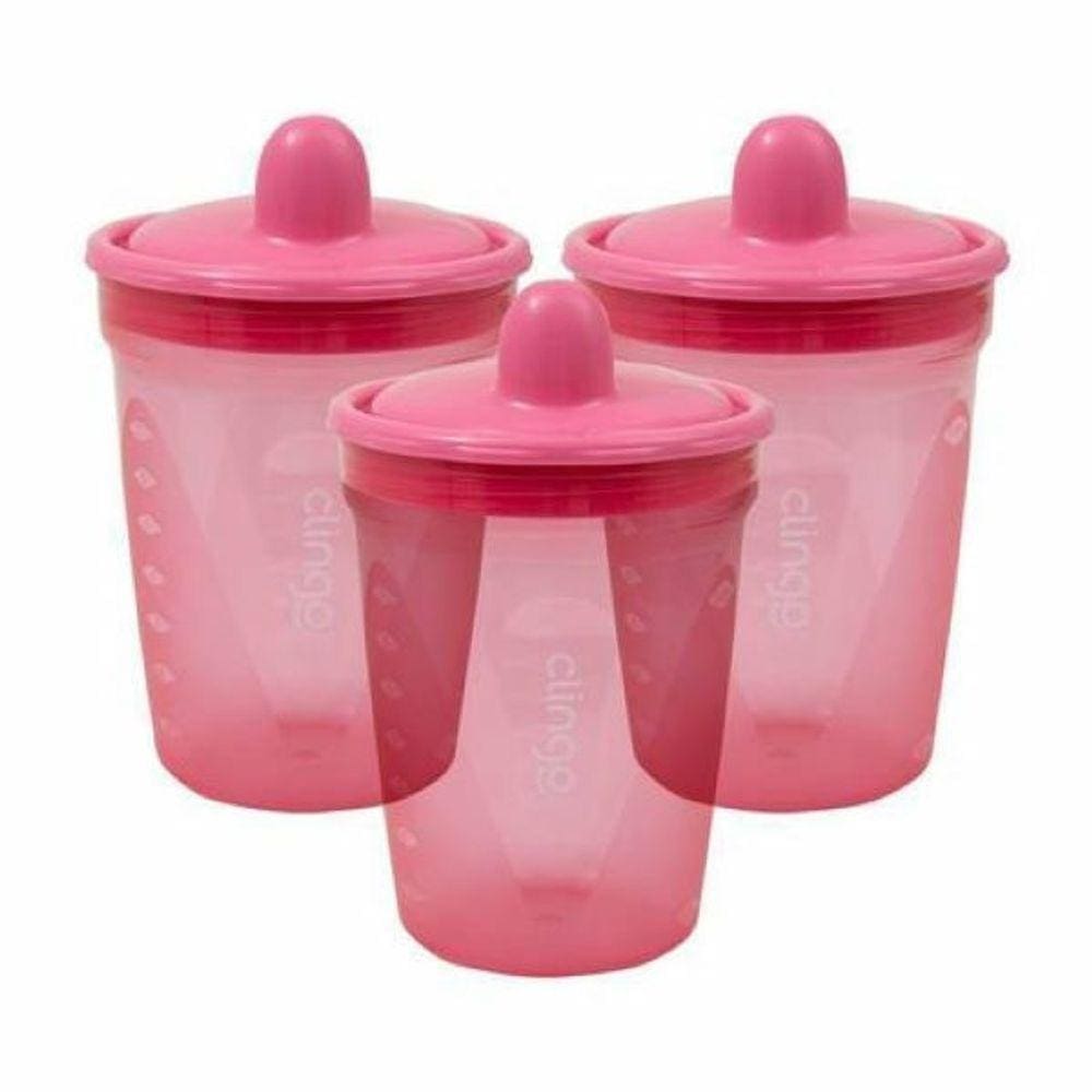 Kit 3 Copos de Transição Menina e Menino Clingo