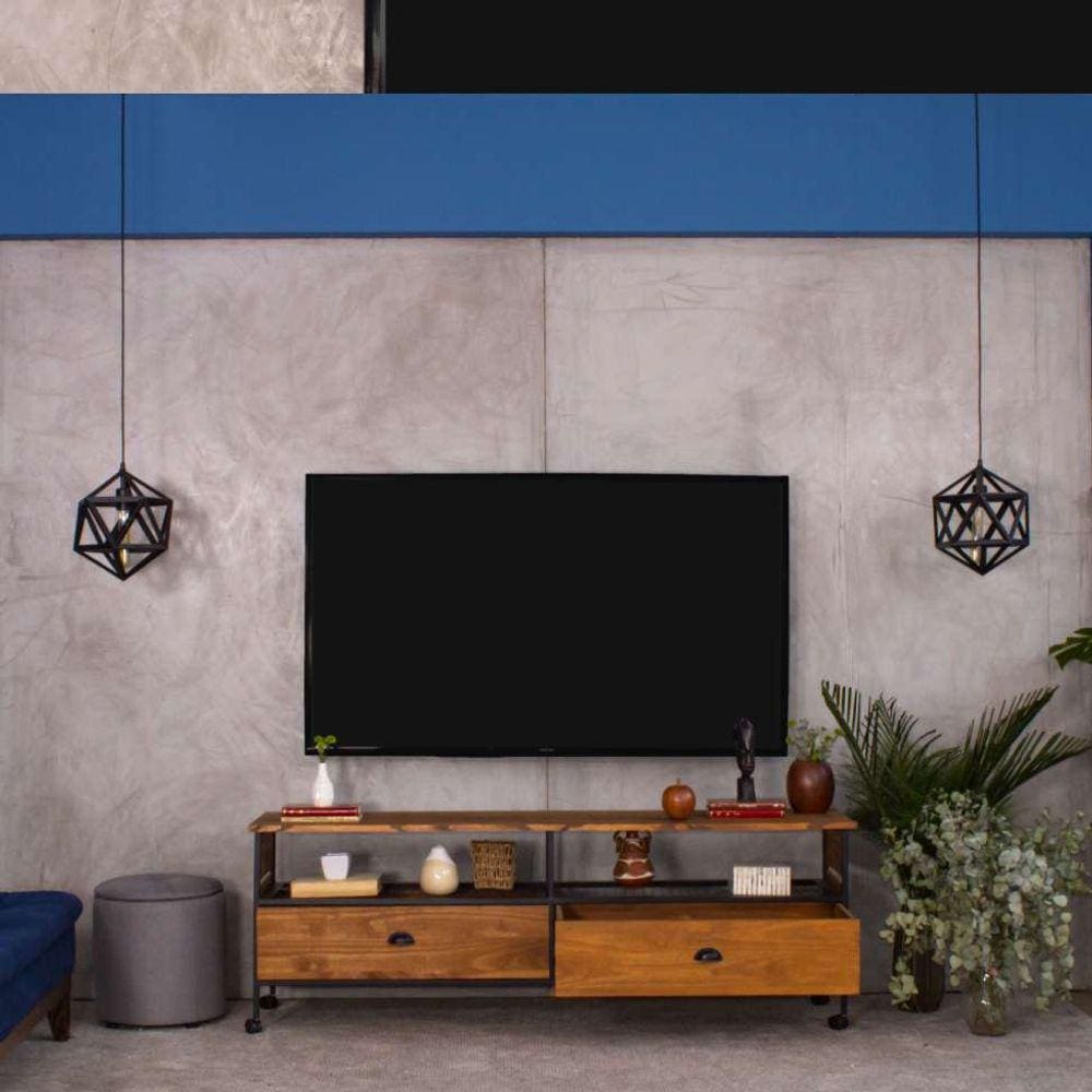 rack salvia preto e amêndoa 160 cm