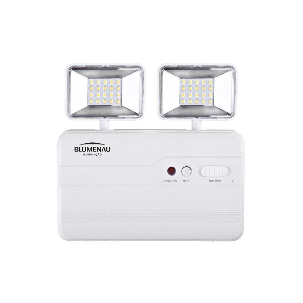 Luminária De Emergência Led Com 2 Faróis 10W Bi-Volt 2200Lm