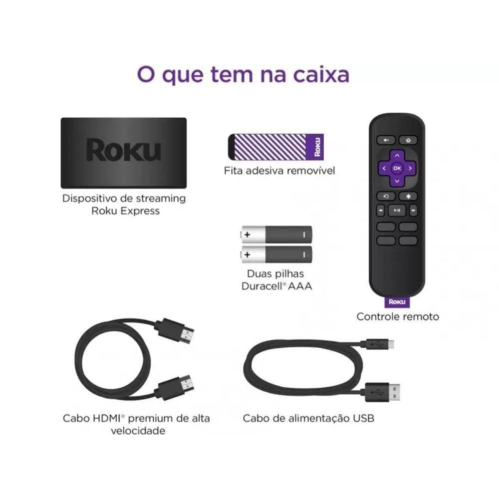 Roku Express Streaming Player Full Hd Hdmi 512mb C/ Controle