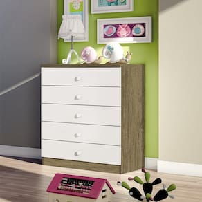 Cômoda Infantil 5 Gavetas Bala de Menta I710 Henn