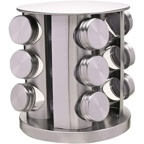 Conjunto Porta Condimentos com Suporte Inox Giratório 12 Peças - Mimo Style